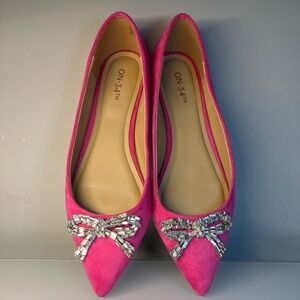 On 34th Pink Embellished Flats 8